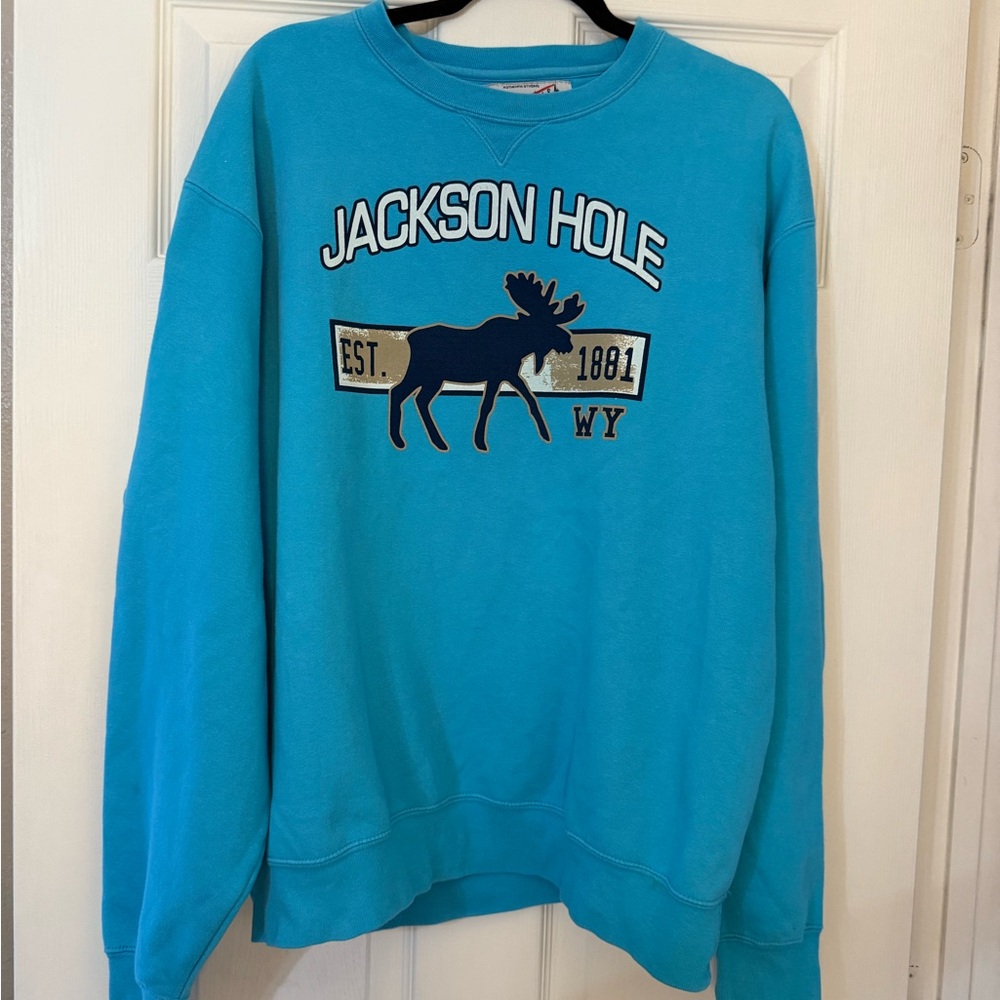 Jackson Hole WY est. 1881  Blue Sweatshirt Rag Wear USA size Large